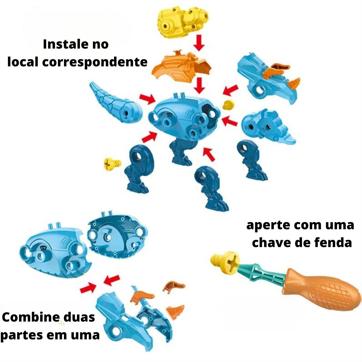 Ovo De Dinossauro War Brinquedo Monta E Desmonta Parafuso E Chave - Ark Toys Ovo De Dinossauro War Brinquedo Monta E Desmonta Parafuso E Chave - Ark Toys